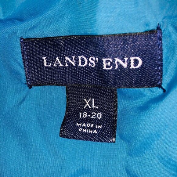 Lands End Womens XL Puffer Vest Black Blue Sleeveless - Picture 5 of 6
